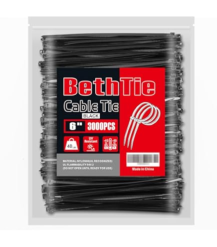 Amazon.com: BethTie Black 8 Inch Zip Ties (2500 Pack), 65 LBS