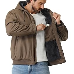 TUAOVA Men's Work Coat Washed Duck Fleece Lined