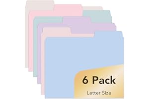 Mr. Pen- File Folders, 6 Pack, 1/3-Cut Tab, Letter Size, Colored Folders, Office Supplies with Tabs