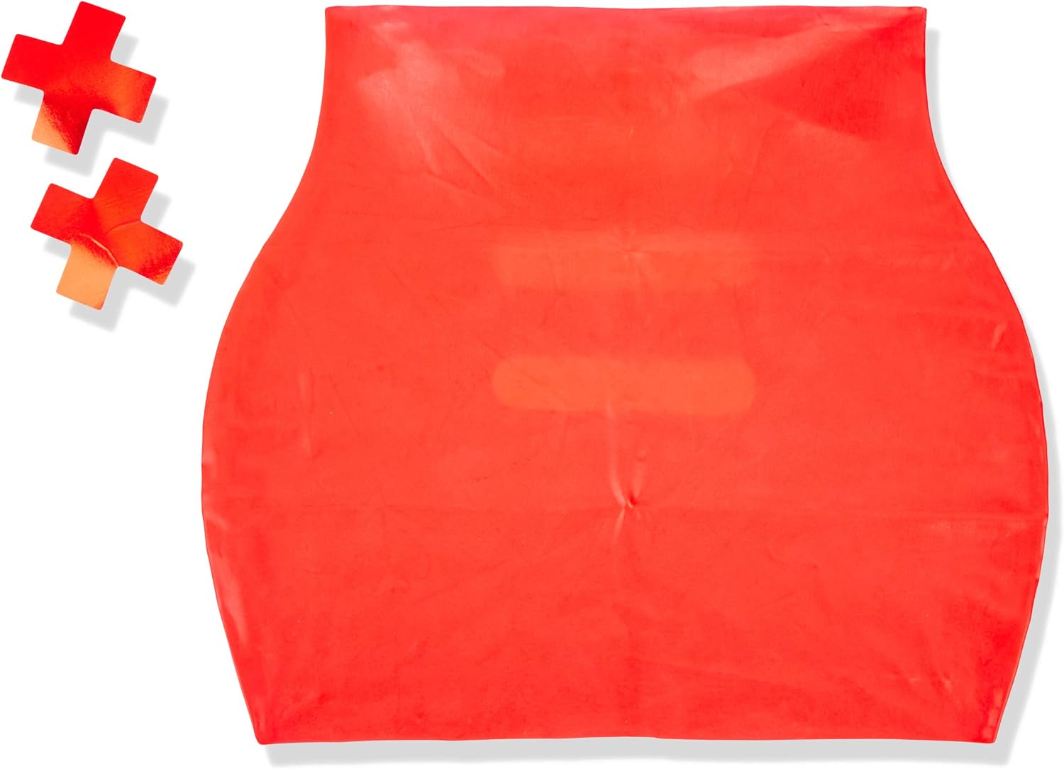 LATEXWEAR Latex Mini Skirt with Open Back, Medium/Large, Red
