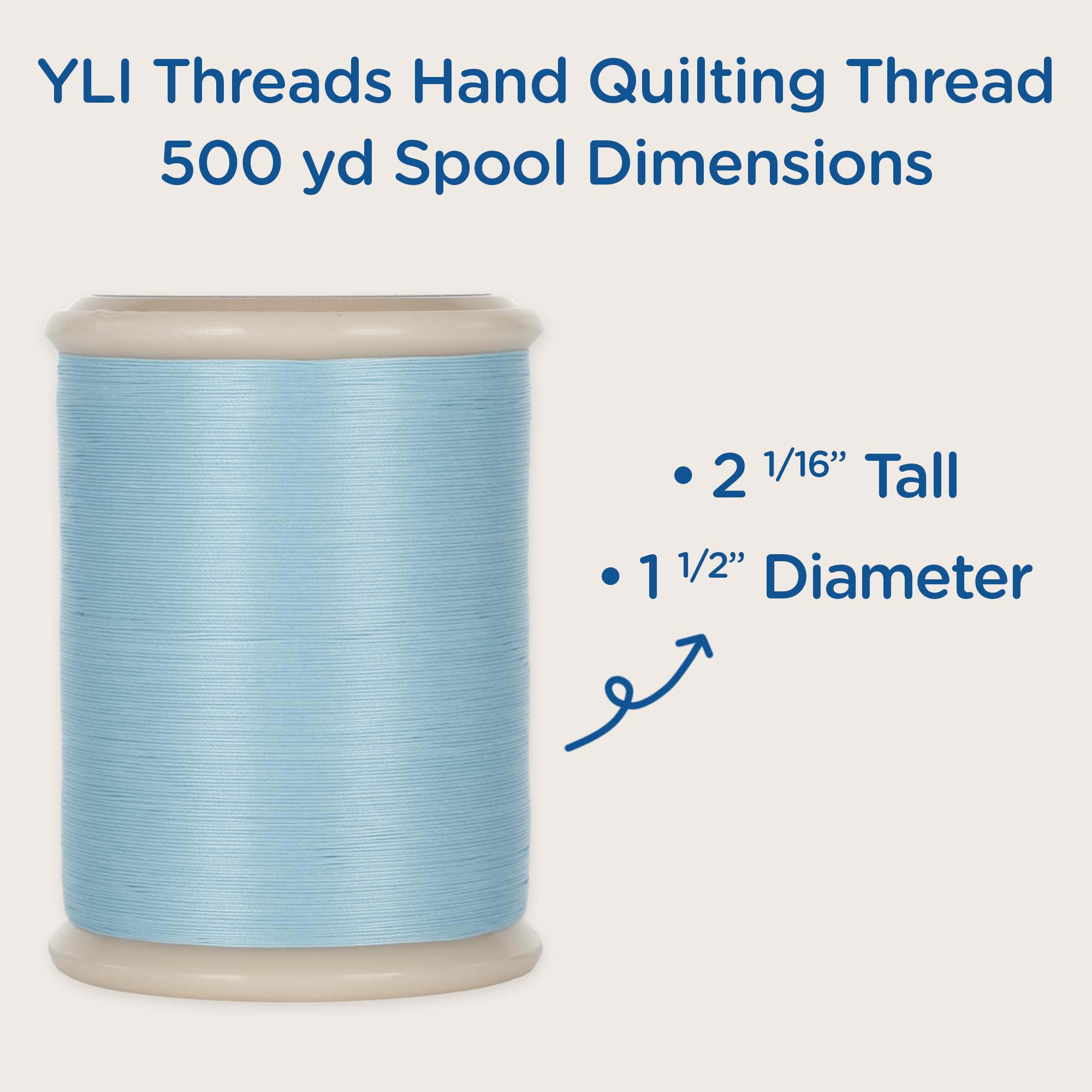 YLI Hand Quilting Thread - 100% Egyptian Cotton, Glazed, Strong & Tangle-Free, 500 yd. Spool - White