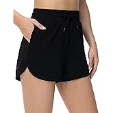 THE GYM PEOPLE Women's Drawstring Sweat Shorts Soft Comfy Dolphin Workout Running Lounge Shorts with Pockets