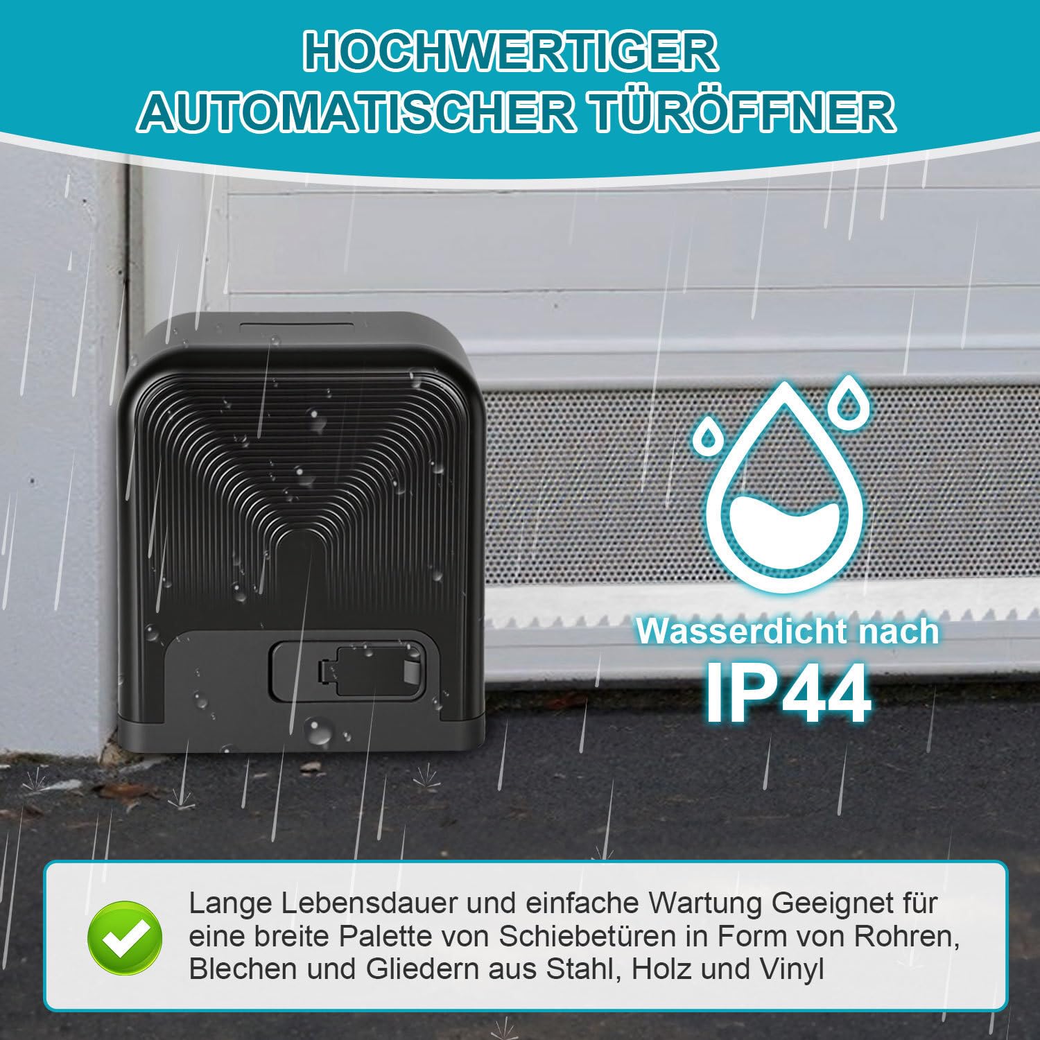 Joparri Motores Puertas Correderas máx 1600KG 750 W, Smart WiFi Accionamiento Eléctrico De Puerta con 4M Cremallera, 4 Control Remoto, luz de alarma y función de cierre automático