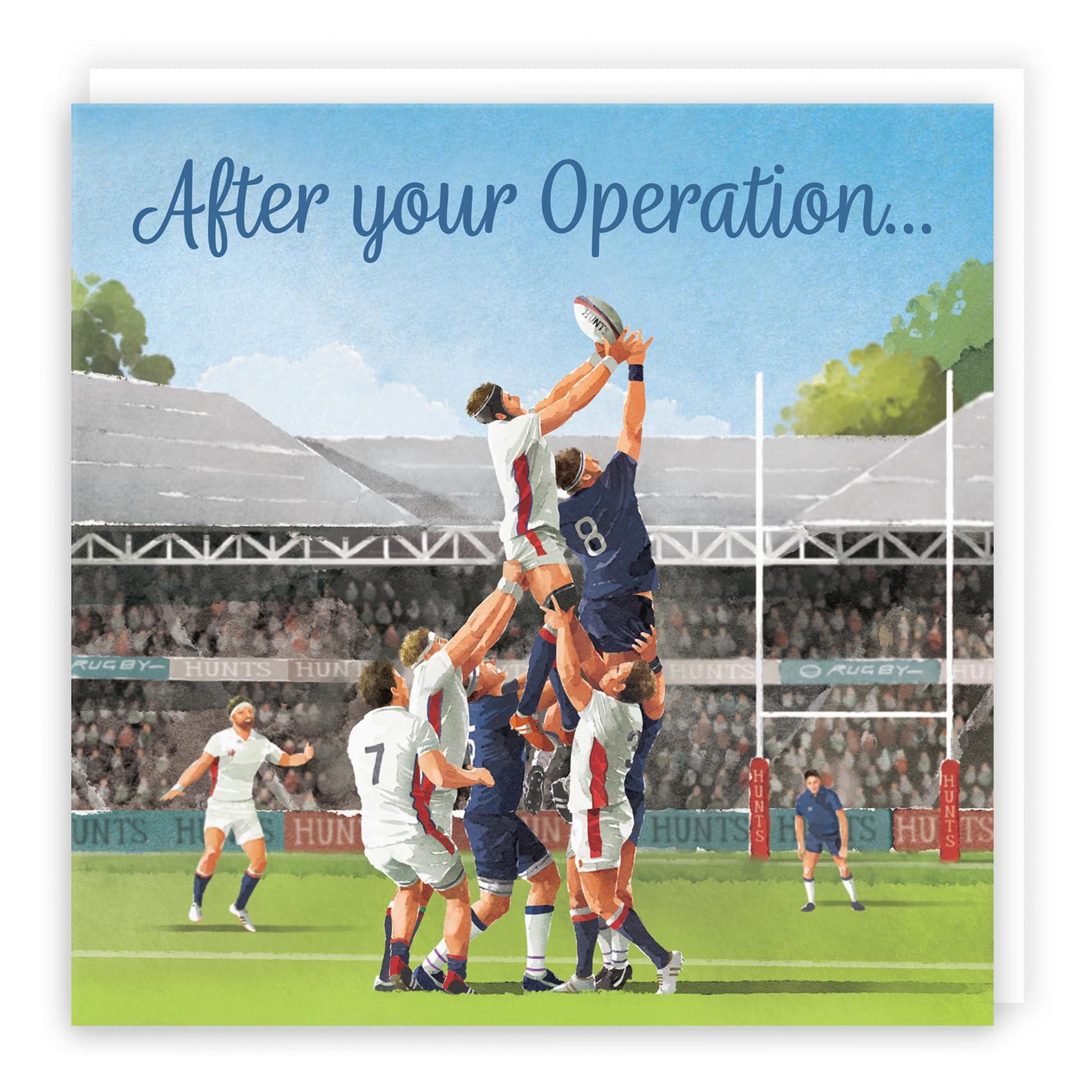 Hunts England - Rugby After Operation Card For Him - Milo's Gallery - Sport Get Well Card - Feel Better Soon Speedy Recovery Card For Rugby Fans - For Boys, Men, Dad, Grandad, Friend