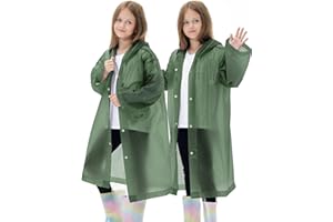 HOOMBOOM 2 Pack Waterproof Raincoats for Kids Reusable,EVA Rain Ponchos Emergency Rain Jacket for Children, Boys and Girls