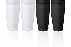 2 Pairs Soccer Shin Guard Sleeves, Breathable Soft Shin Pads Sock Covers Flexible Shin Guard Holders for Adults Teenagers Kid