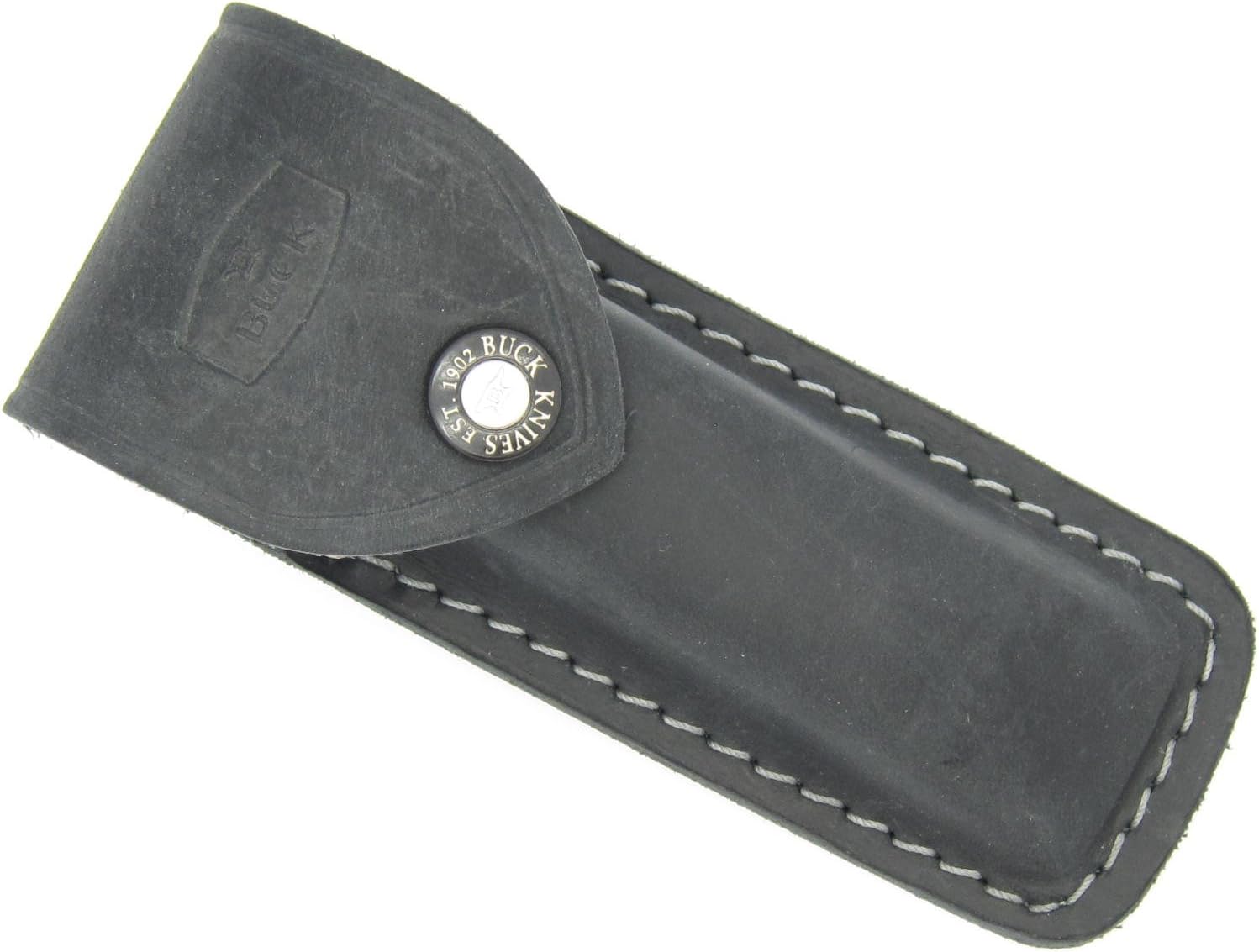 Buck 110 Black Distressed Leather Folding Hunter Knife Sheath Soft Durable Leather Also fits 317 426