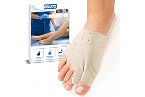 BENAYO Bunion Corrector for Overlapping big Toes,Big Toe Straightener,Bunion Splint,Bunion Pads for Bunion Relief,Hallux Valgus Pain Relief,Comfortable & Breathable for Women & Men.