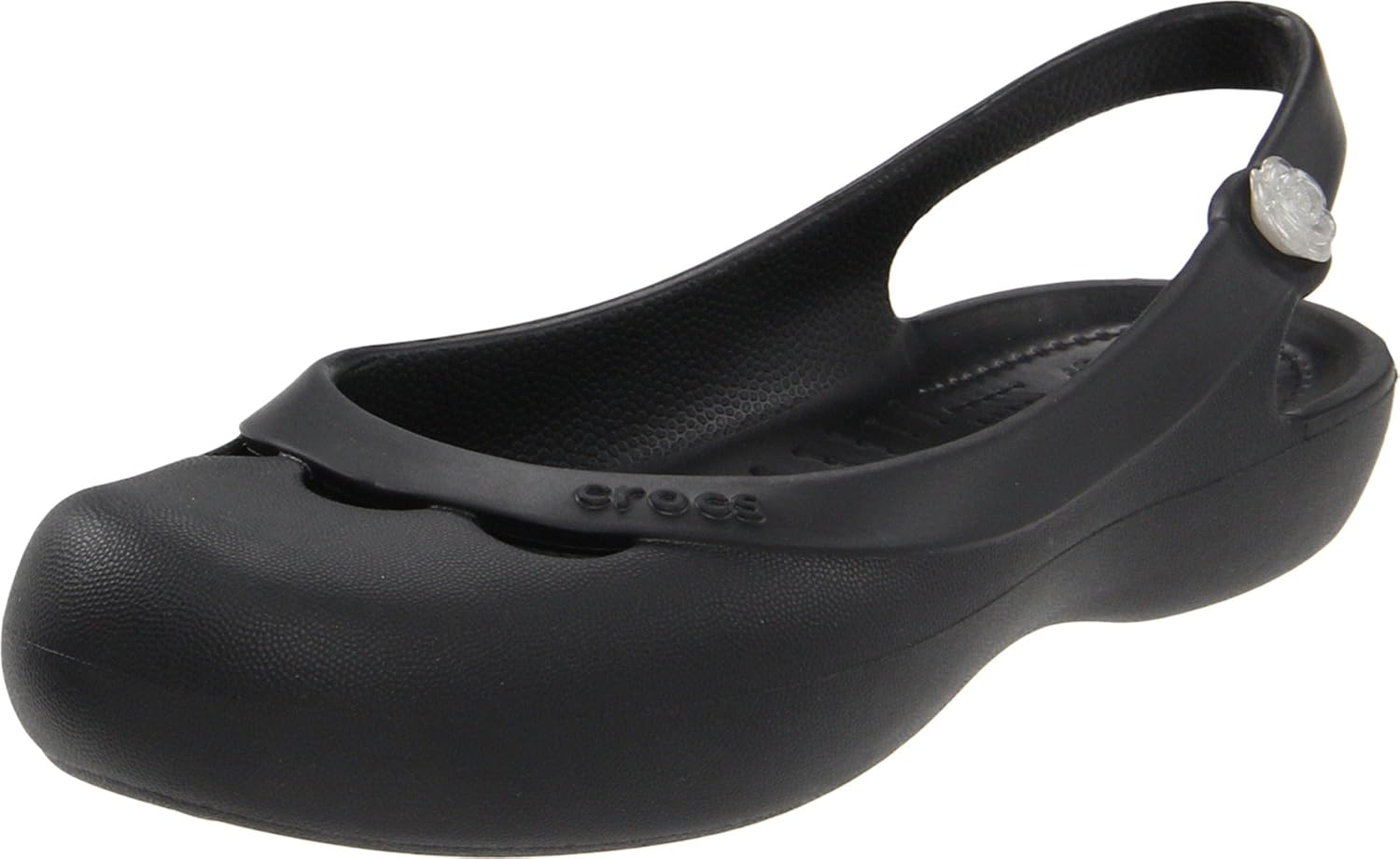 crocs women's jayna w black rubber ballet flats