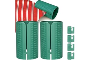 NORSGATEN Wrapping Paper Cutter 2-Pack, Gift for Women Wrap Cutter Tool with Replaceable Blades, Christmas Wrapping Paper Cutter for Rolls, Holiday Gift Wrapping Accessories & Stocking Stuffers, Green