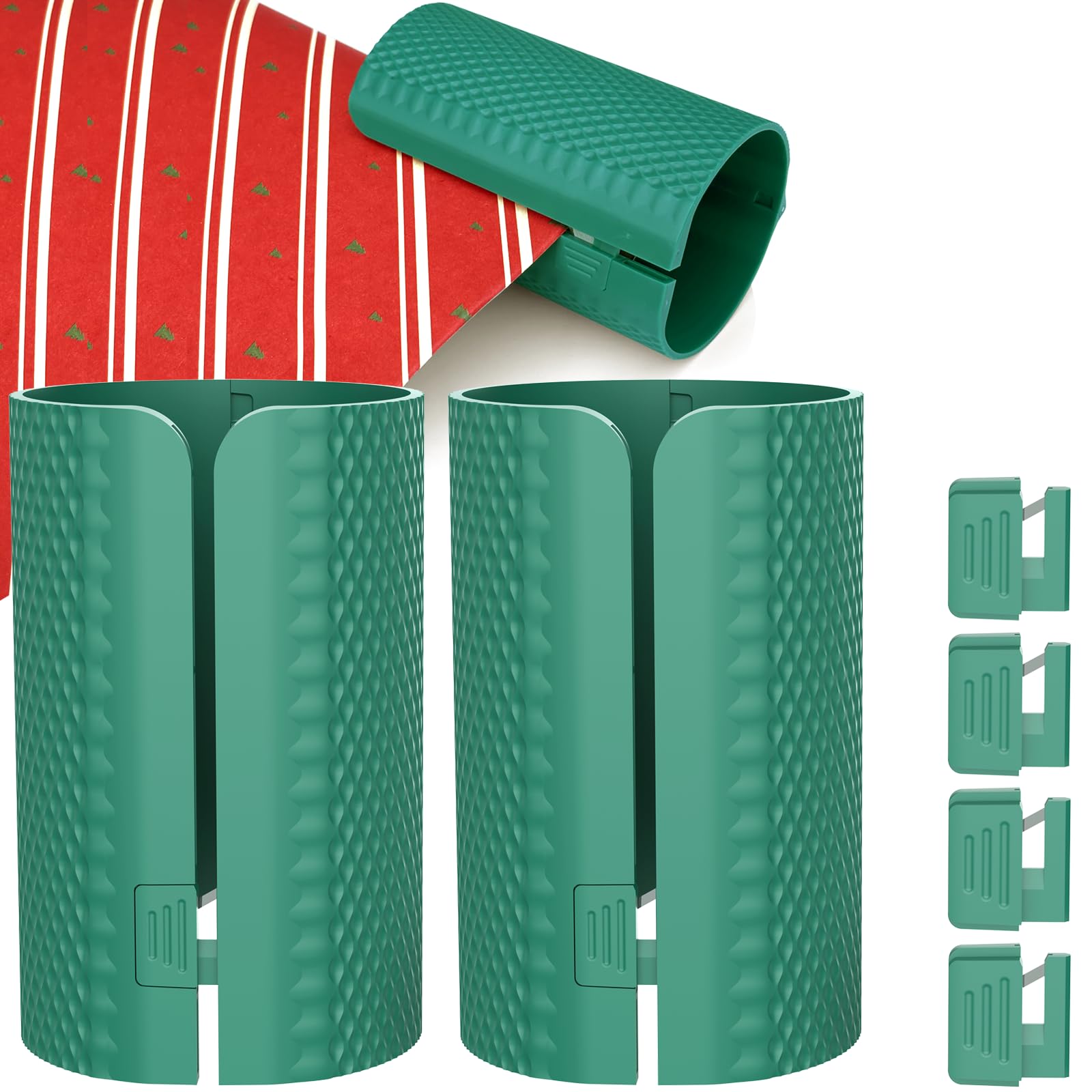 Photo 1 of Wrapping Paper Cutter 1-Pack, Gift for Women Wrap Cutter Tool with Replaceable Blades, Christmas Wrapping Paper Cutter for Rolls, Holiday Gift Wrapping Accessories & Stocking Stuffers, Green