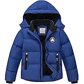 Buyboxs Boys' Winter Coat Kids Puffer Winter Jacket Thick Fleece Lined Warm Hooded Outerwear Coats for Boys Girls (4-15)