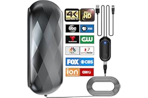 BZOXAUY TV Antenna, 910+ Miles Range TV Antenna Indoor with Amplifier and Signal Booster, Digital HD Antenna for Smart TV and Old TVs Local Channel Antenna for Indoor Outdoor Support 4K 1080p -36ft Coax Cable