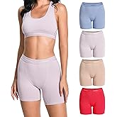 Comfneat Women's 4-Pack Boyshorts Cotton Spandex Boxer Briefs Stretchy Underwear Knitwear