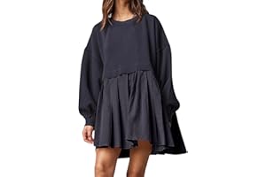 Ugerlov Womens Oversized Sweatshirt Dress Long Sleeve Crewneck Pullover Tops Relaxed Fit Sweatshirts Mini Dress