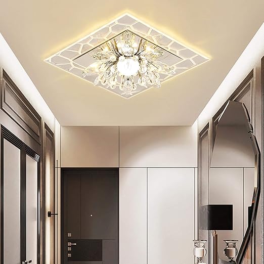 Lámpara De Techo Cuadrada De Cristal LED Moderna Lámpara De Techo De