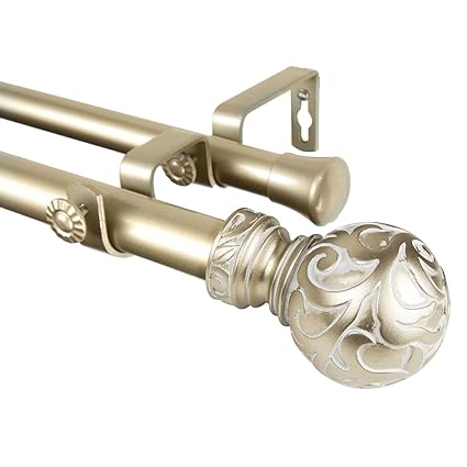 Amazon Com Rod Desyne 1 Cypress Double Curtain Rod 48 84 Gold