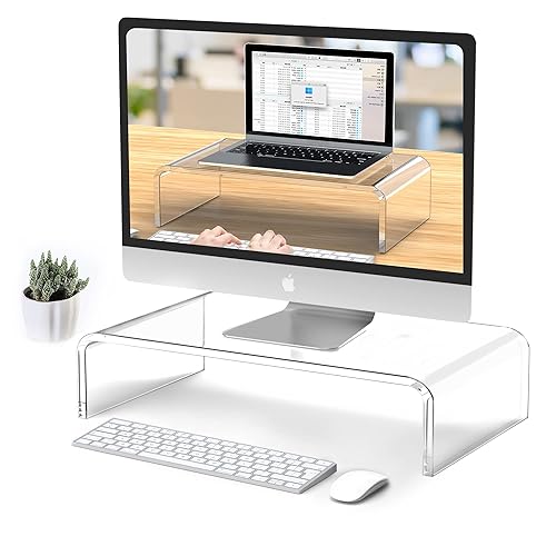 Beimu Acrylic Monitor Stand Riser Clear Laptop Stand for Desk Acrylic ...