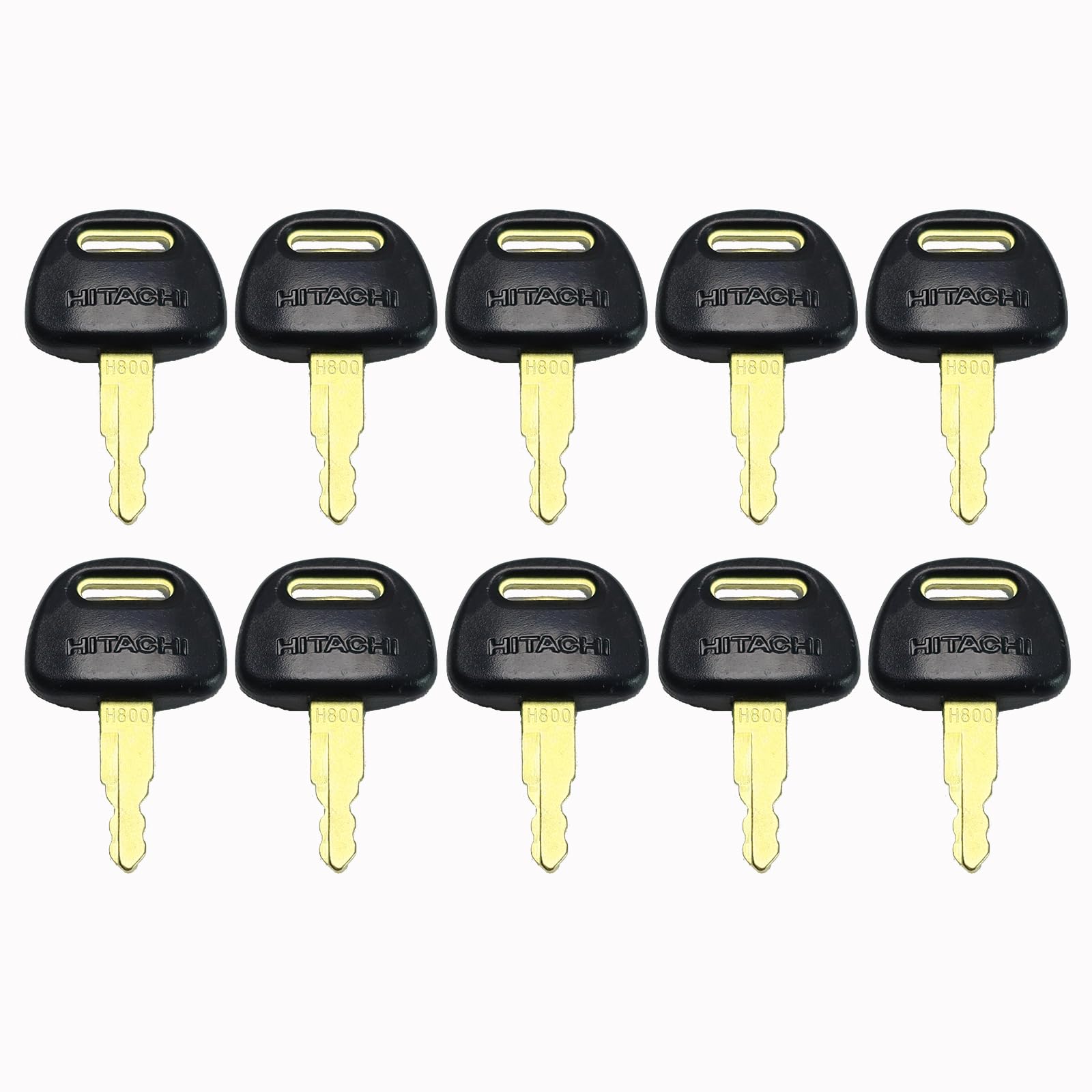 Newyuan 10pcs Hitachi H800 Excavator Ignition Key Compatible with John Deere Fiat Case Excavator Digger Industrial Plant Key H800
