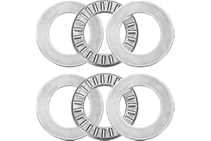 uxcell 2 Sets NTA1220+2TRA Thrust Needle Roller Bearings with Washers, 3/4 x 1-1/4 x 5/64 inch Heat Resistant Chrome Steel Ne