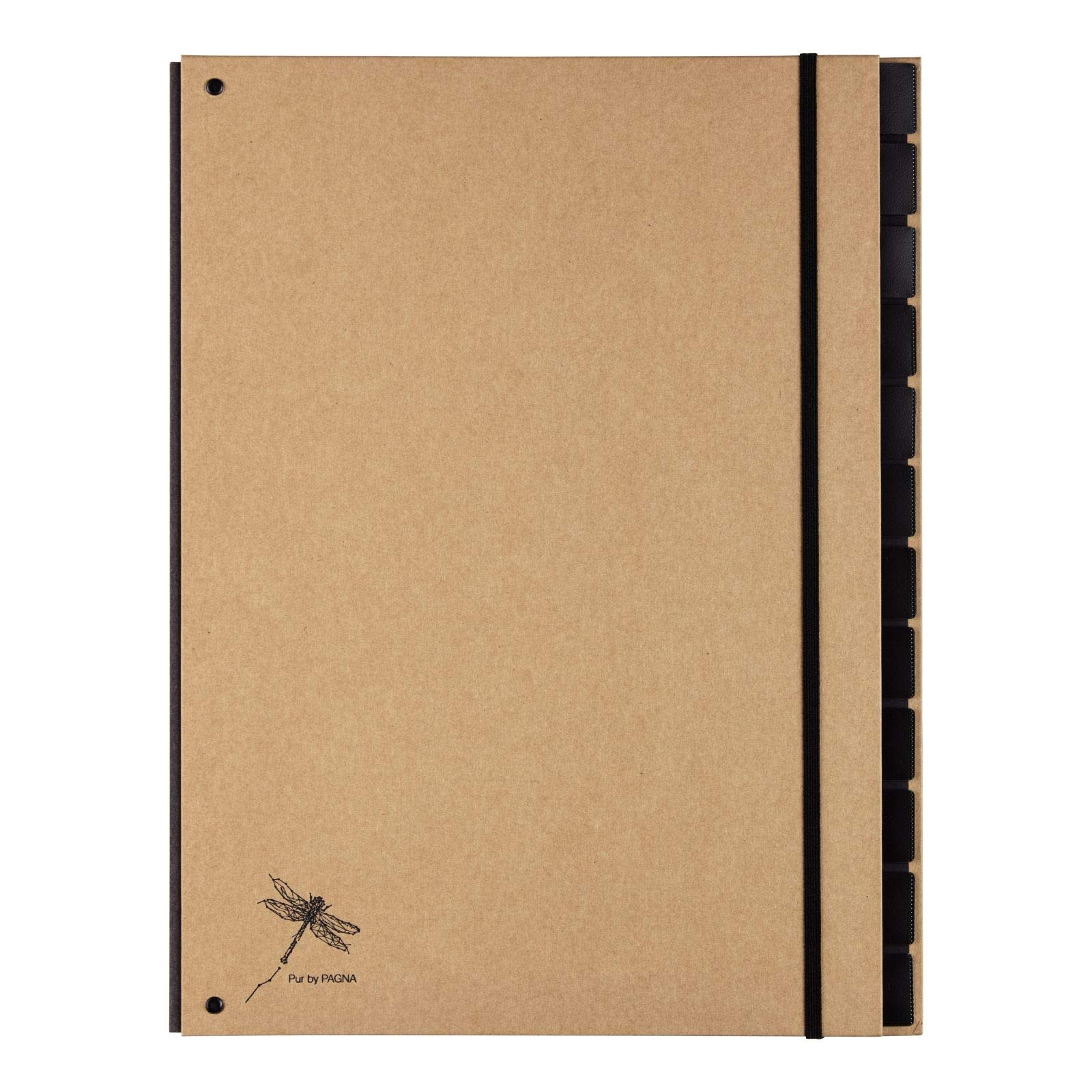 Pagna Desk Organiser Pure 12 Compartments Black Elasticated Corners Recycled Cardboard Coated with Kraft Paper