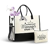 InnoBeta Manager Gifts for Women Canvas Tote Bag, Manager Gifts Tote with Top Zipper Closure and Shoulder Strap for Birthday, Mother's Day, Christmas