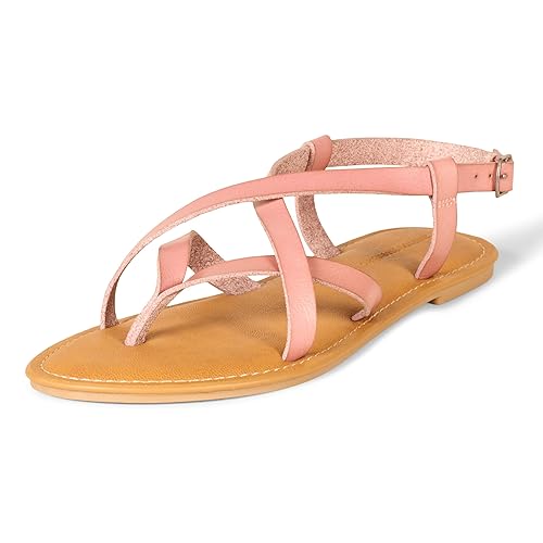 Amazon Essentials Women's Casual Strappy Sandal, Dusty Rose, 8 Wide