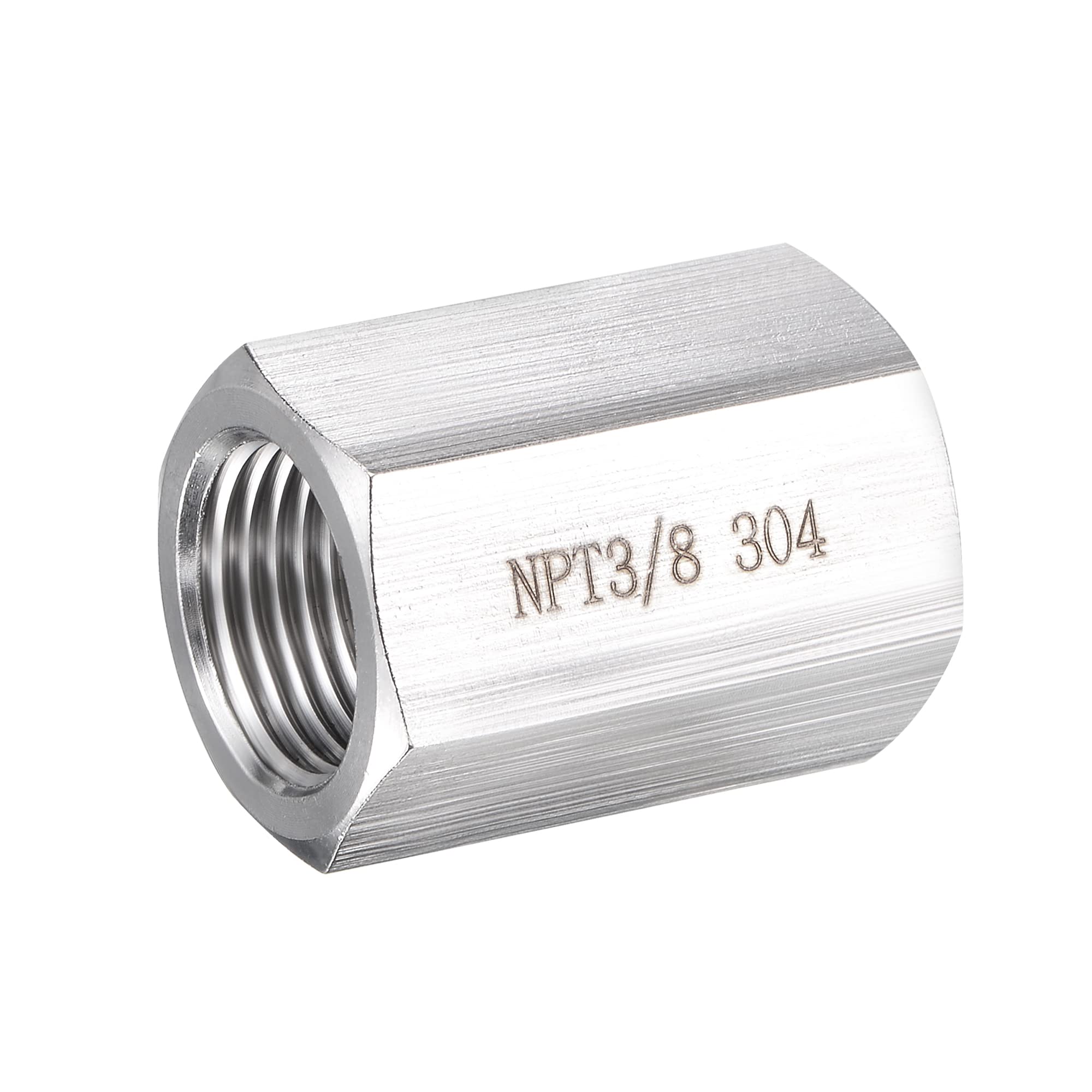 sourcing map Full Hex Coupling 3/8NPT Female x 3/8NPT Female Coupler Fitting for Water Oil Air Pressure Gauge Temp Sensor