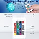 daphomeu Submersible LED Lights 2 Pack Remote Battery Powered RGB 16 Colors view 4