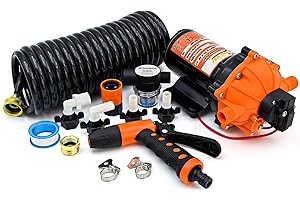 OBALOGI 80PSI 7.5 GPM Washdown Pump Kit - 12V Marine Self-Priming Water Pump with Pressure Switch, High-Performance RV Fresh Water Pump for Boats, Campers, Travel Trailers, Sprayers, and Yachts