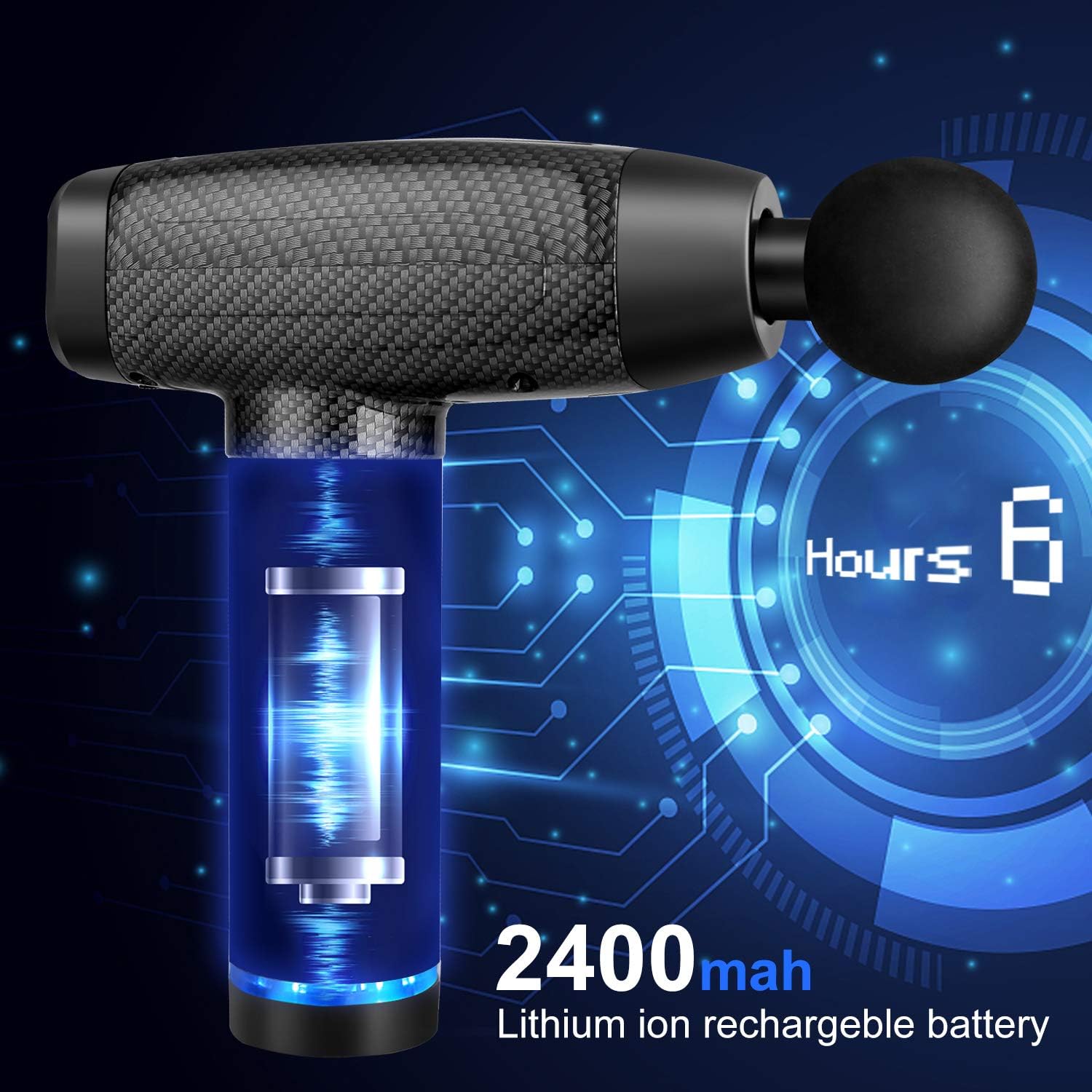 Massage Gun Deep Tissue, Muscle Percussion Back Neck Head Handheld Hammer Massager for for Athletes, Pain Relief, 30 Speed Level, LED Touch Screen, Long Battery Life with 6 Heads: Health & Personal Care