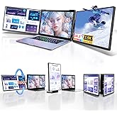 Pitycbo Laptop Screen Extender Monitor Portable - 2.5K Triple Laptop Screen Extender, Plug and Play Multiple Screens Extended Fits 13-17.3 Inch Laptops Compatible with, Windows, Chrome, Dex