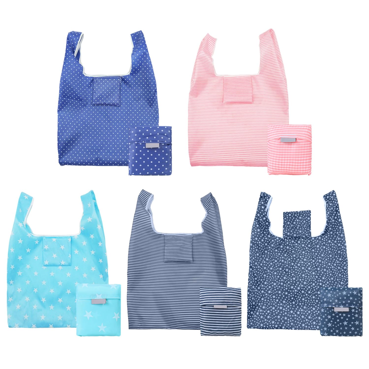 DUINIU Foldable & Portable Oxford Cloth Supermarket Tote Bags - Suitable for Grocery Shopping & Work (33*55*5cm)