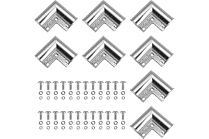 RANWIN Aluminum Chain Link Fence Gate Corners for 1-3/8" x 1-3/8" OD Pipe, 90 Degree Gate Elbow Kit with Gloves, Bolts and Nuts, 8 Pack