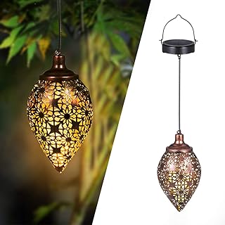 Solarlaterne für außen, Görvitor LED Solar Laterne Hängend, Deko Metall Solarlampe Garten Laterne für Aussen Garten Patio Balkon