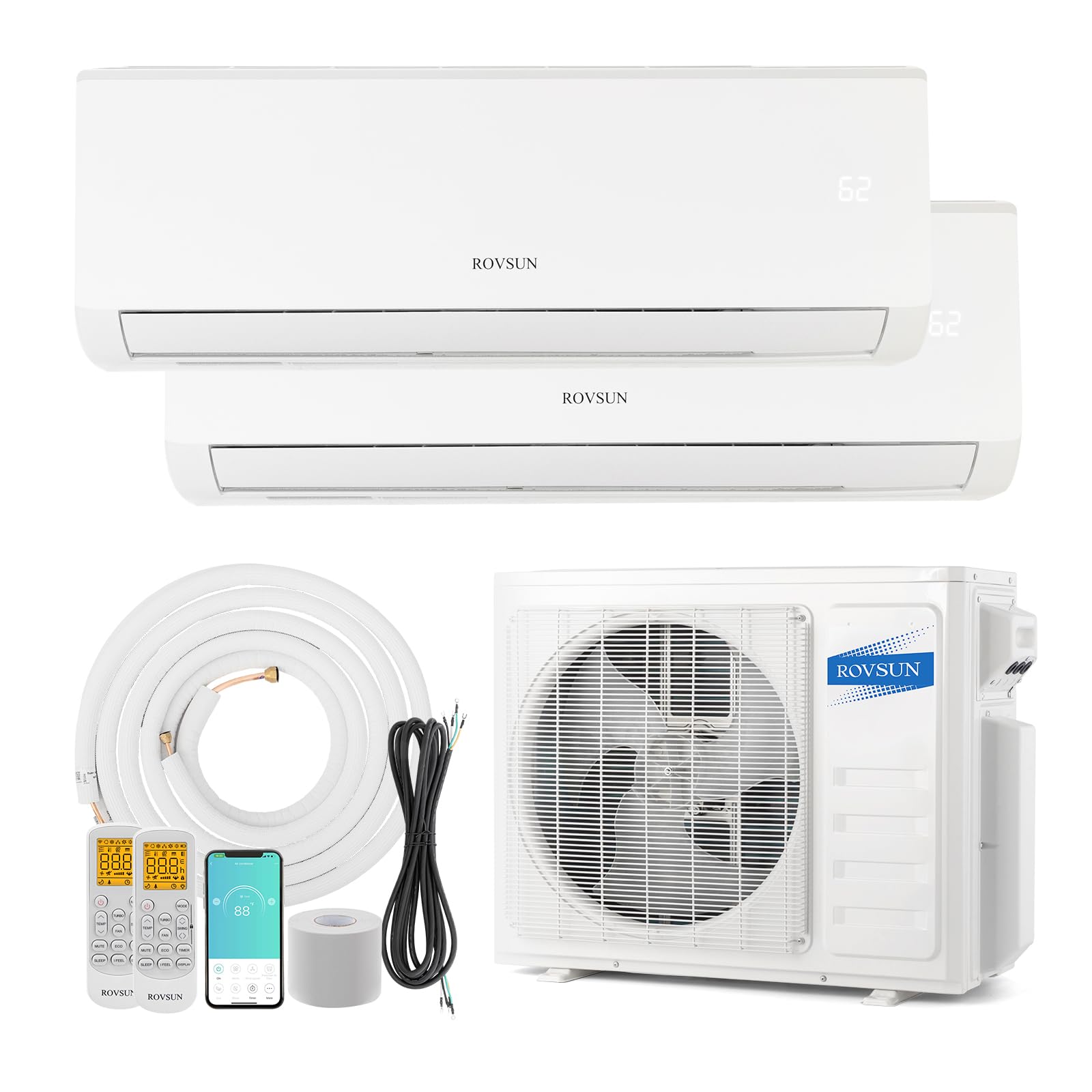 ROVSUN 2 Zone 12000 + 12000 BTU WIFI Mini Split