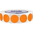 ChromaLabel 1 Inch Round Permanent Color-Code Dot Stickers, 1000 per Roll, Orange