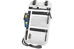 TOPBAG Passport Holder for Travel, Slim RFID Blocking Travel Wallet for Women and Men, Anti Theft Travel Document Organizer with Adjustable Strap, Travel Essentials Neck Money Pouch