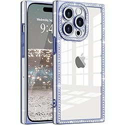 ROSEHUI Clear Glitter Phone Case for iPhone 14 Pro