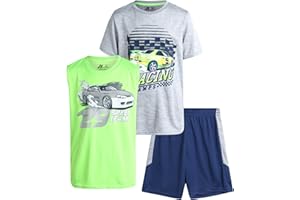 Pro Athlete Boys' Active Shorts Set - 3 Piece Dry Fit T-Shirt, Tank Top & Basketball Shorts - Activewear Set for Boys (8-16)