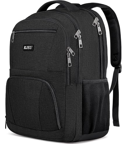 Skaypibs Black Backpack for Men Women, School Backpack for Boys Teens, 15.6 Inch Laptop Backpacks with Reinforced Straps, Water Resistent book bag, Work College Student Bookbag,Travel back pack : Electronics
