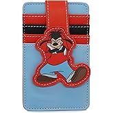 Buckle-Down Disney Vegan Leather Wallet, ID Card Holder, Goofy Movie Max Pose Red Blue Black