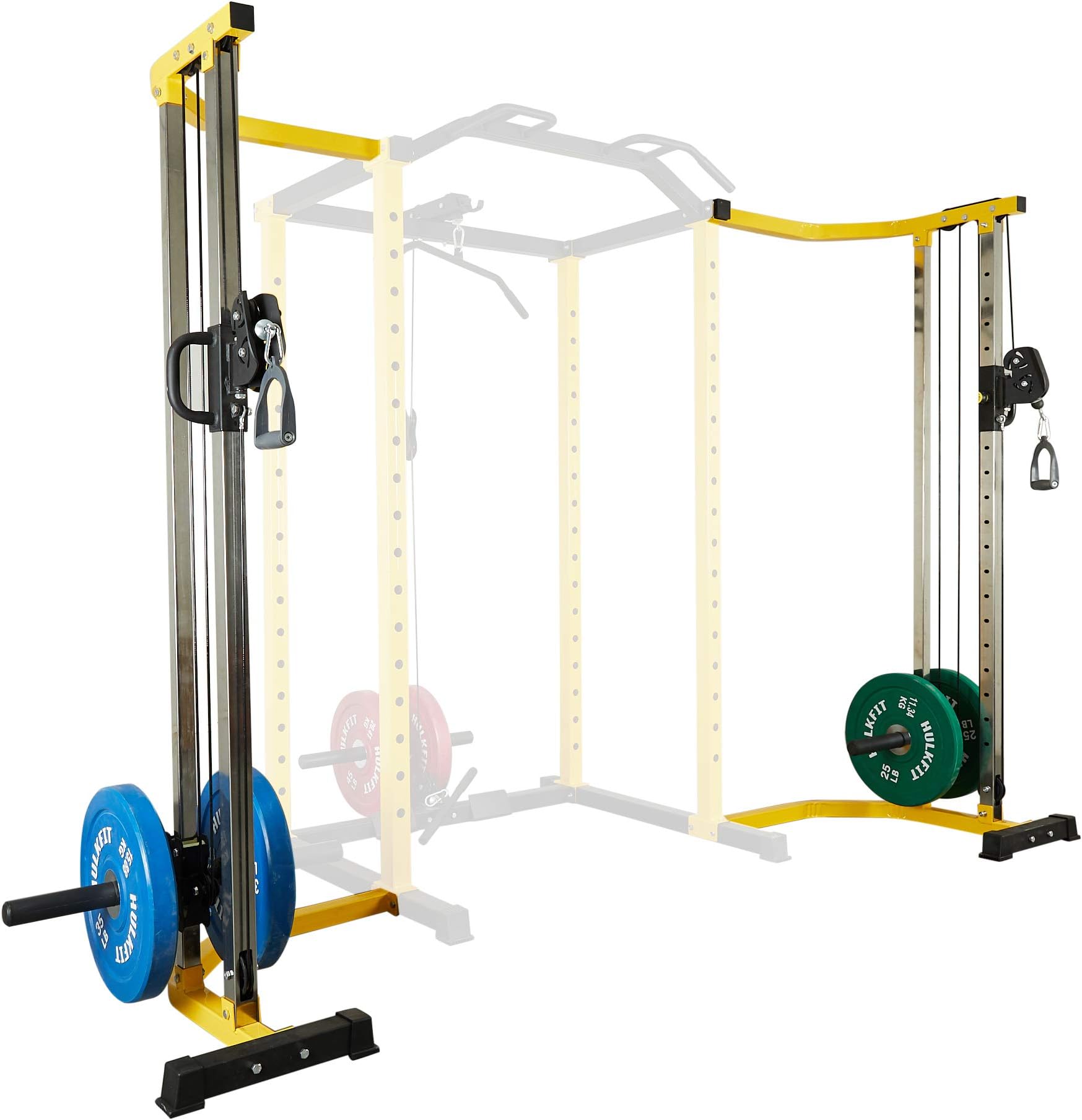 HulkFit 1000-Pound Capacity Multi-Function Adjustable Power Cage with J-Hooks, Dip Bars and Other Optional Attachments