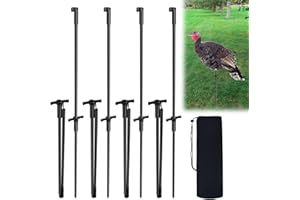 SHILIU 4pcs/6pcs/8pcs Turkey Decoy Hunting Stakes, Lightweight Collapsible Turkey Decoys Replacement Stake Fiberglass Portabl