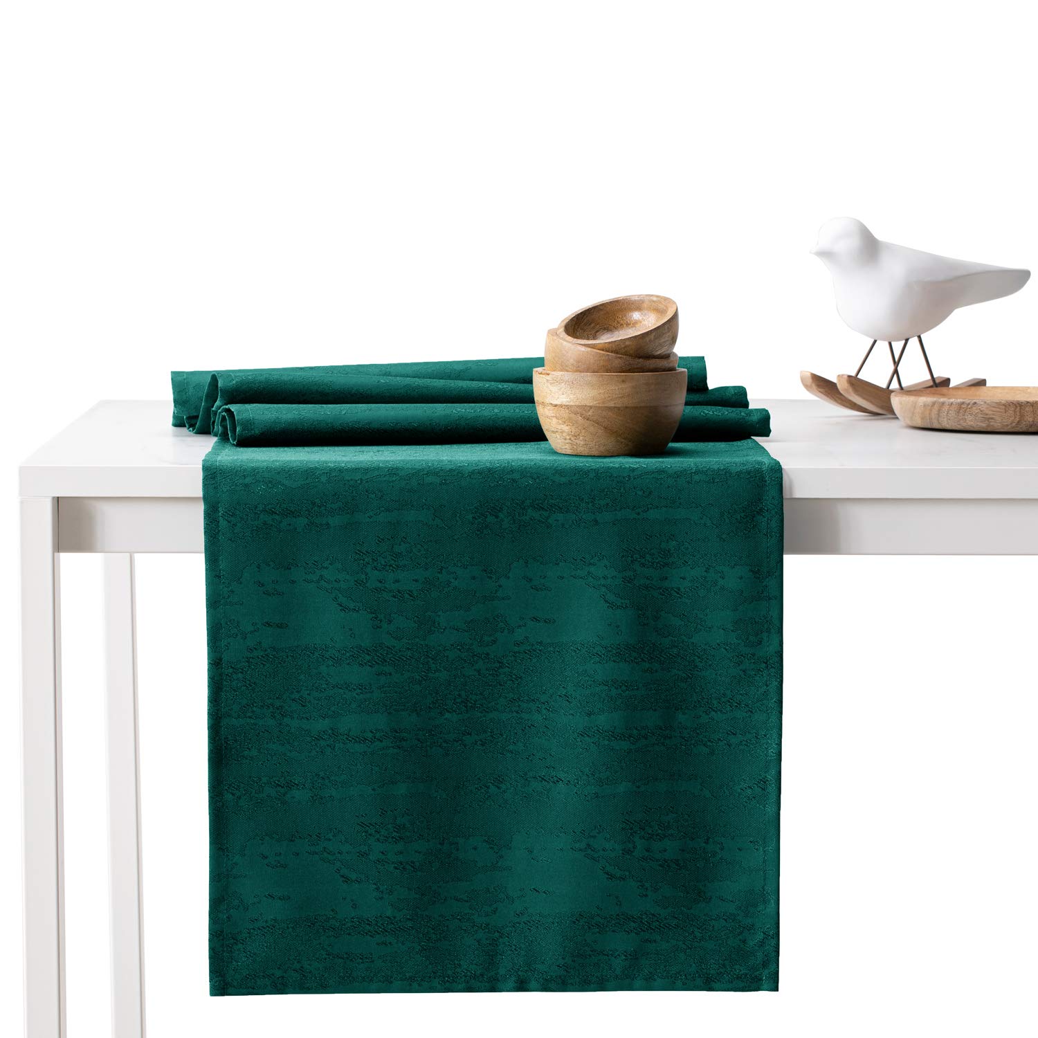 AmeliaHome Table Runner 30 x 80 cm Lotus Effect Water-Repellent Snakeskin Pattern Agate Green Vesta