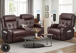 Recliner Sofa Sets, Massage Reclining Loveseat Sofa