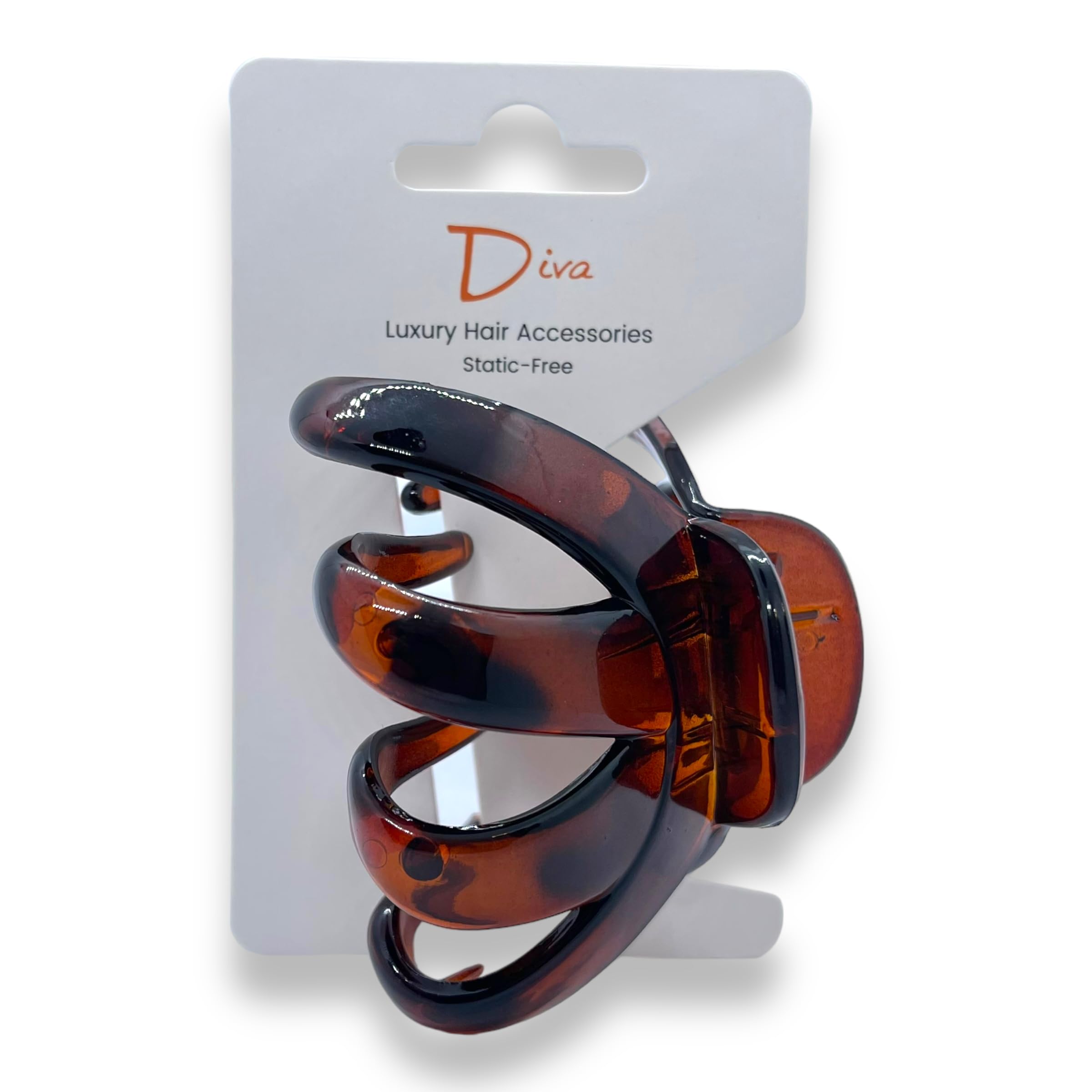 Diva Octopus Elegant & Premium Hair Claw Clip | All Hair Types Thick & Thin | Quality Materials | Chic & Fashionable | Durable Grip & Secure Hold (Amber Tortoiseshell, 11.5 CM / 4.5 INCH)