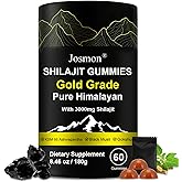 Shilajit Gummies, Himalayan Pure Shilajit Gummies Gold Grade, No Added Sugar, 85+ Trace Minerals, Ashwagandha, Gokshura, Energy and Immune Support, Gold