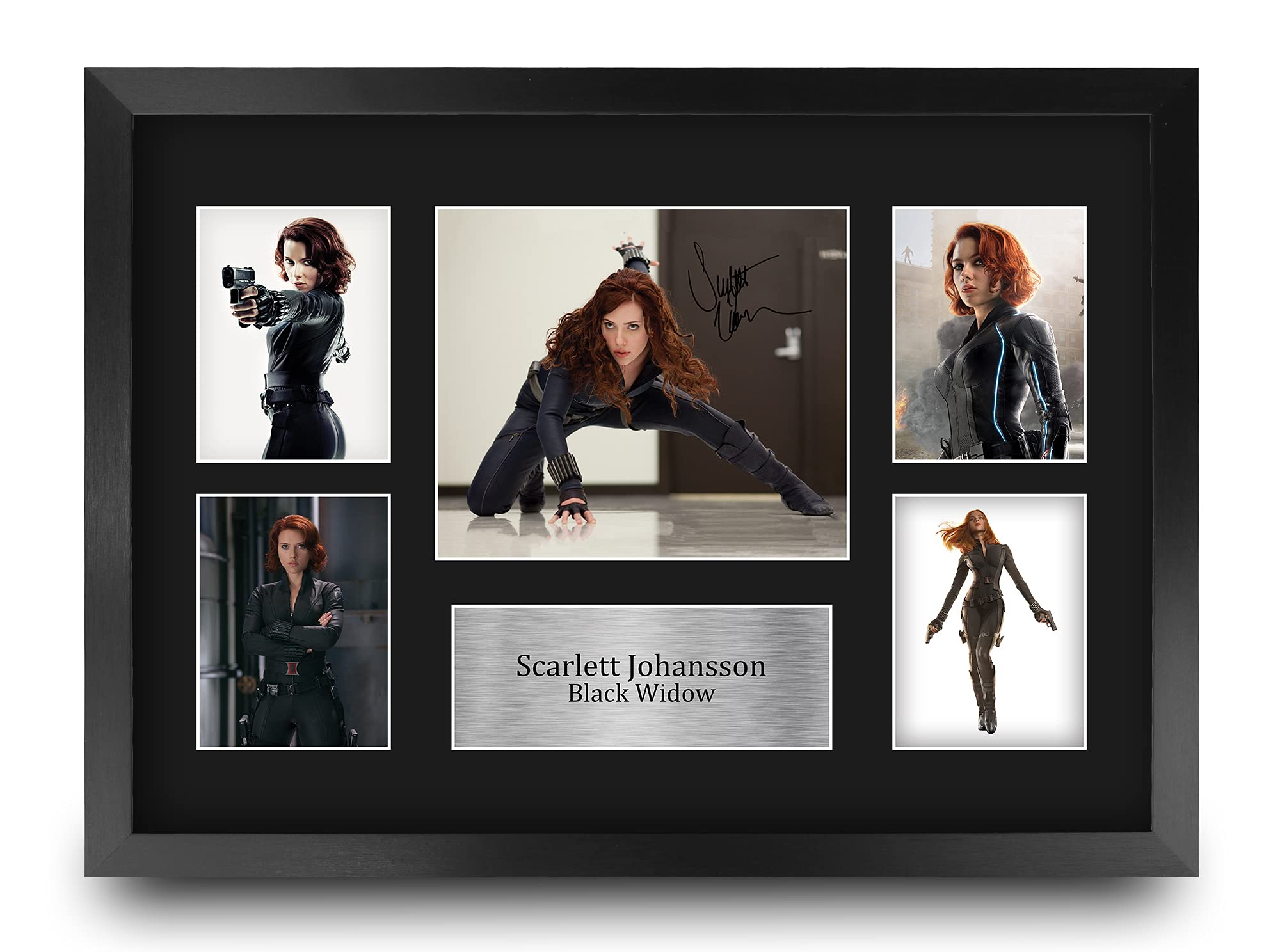 HWC Trading FR A3 Scarlett Johansson Black Widow Avengers Gifts Printed Signed Autograph Picture Display for Movie Memorabilia Fans - A3 Framed