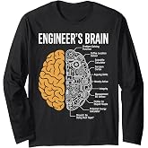 Engineers Brain Funny Mechanical Problem Solving Engineer Long Sleeve T-Shirt